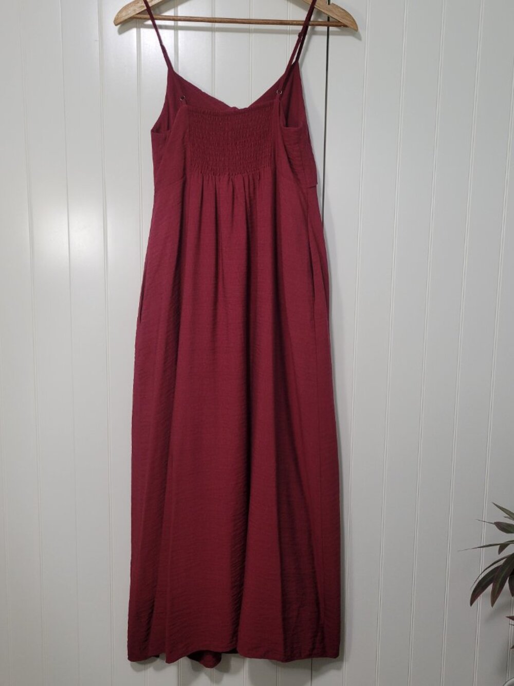 Banana Republic Boho Hippie Prairie Euro Maroon Crepe Twisted Bodice Maxi Dress - Picture 9 of 16